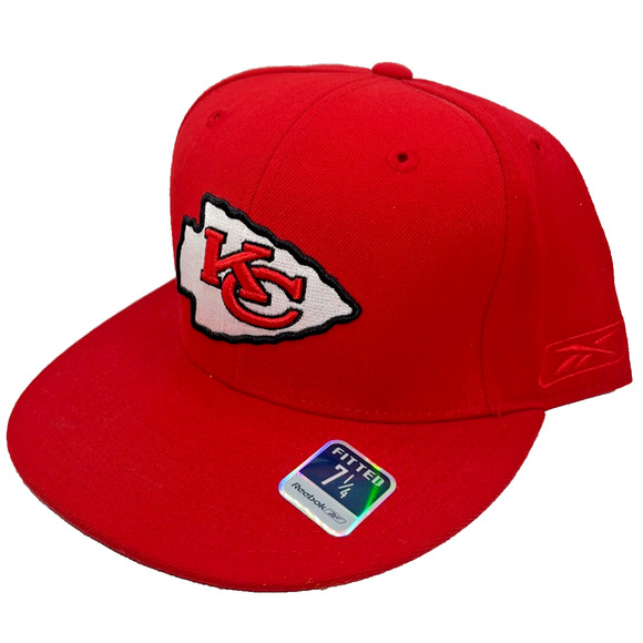 Reebok Other - Kansas City Chiefs Reebok Flat Bill Fitted Hat Size 7 1/4 Vintage Deadstock